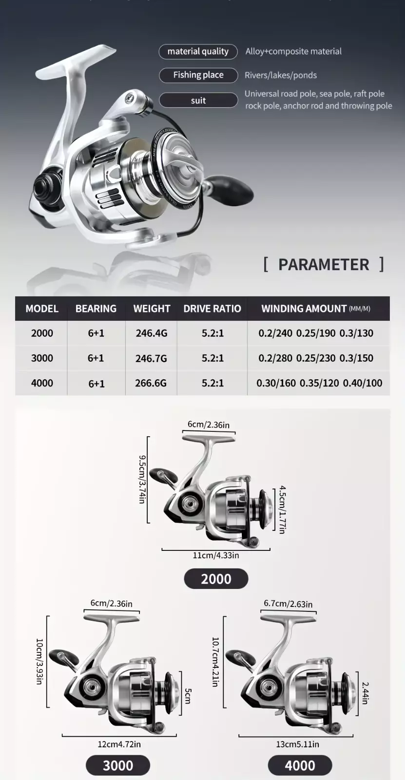 Tuareg VX Spinning Reel Ultralight 5.2:1 4000 Series